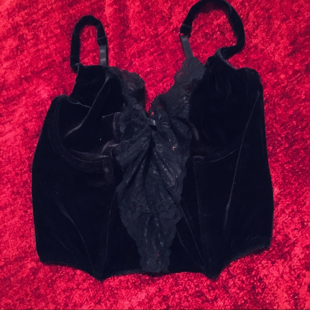 Black Velveteen Bustier